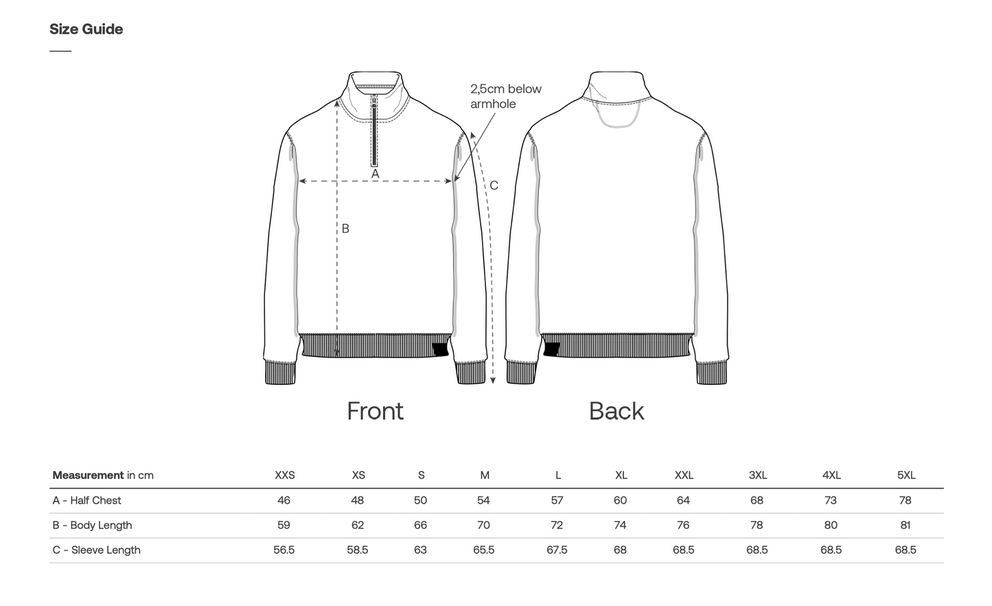Unisex quarter-zip