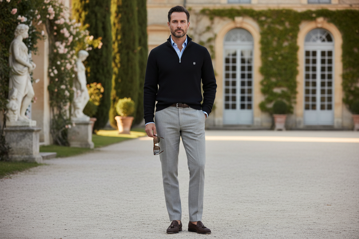 Men's Quarter zip - Black