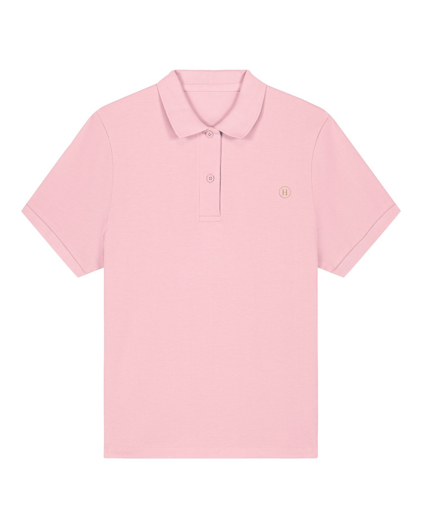 Pink polo shirt on a white background