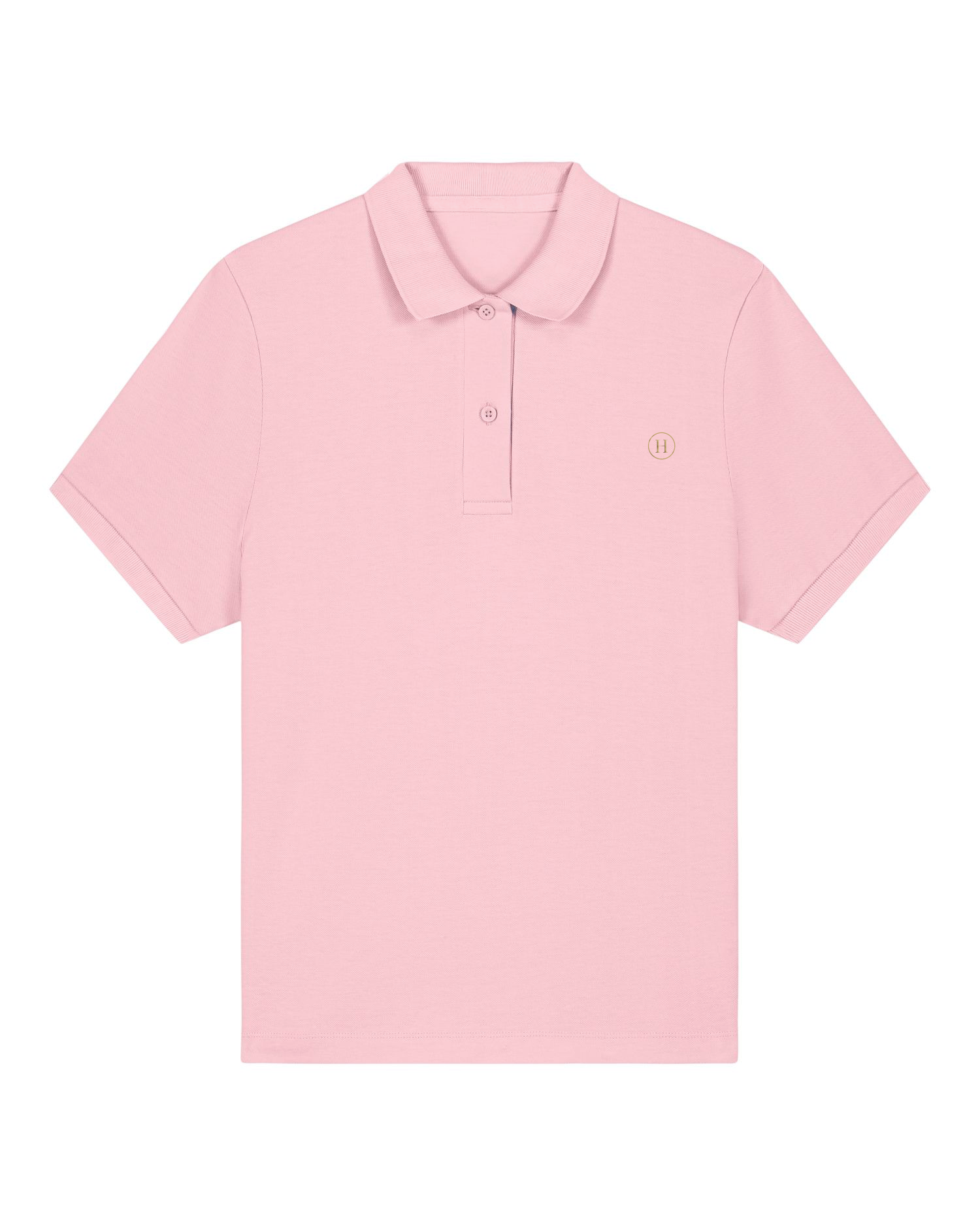 Pink polo shirt on a white background